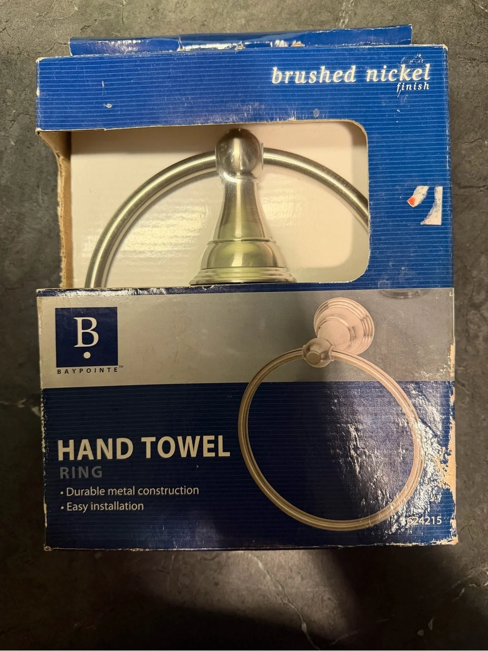 True Value Brushed Nickel Hand Towel Ring
